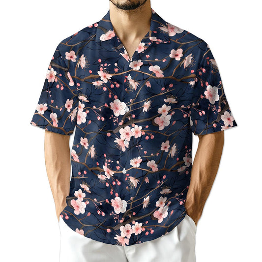Netecom Cherry Blossom Hawaiian Shirt for Men