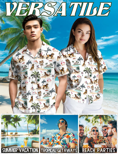 Netecom Chesapeake Bay Retriever Hawaiian Shirt for Men, Tropical Style, Button Down Summer Beach Short Sleeve, S-5XL