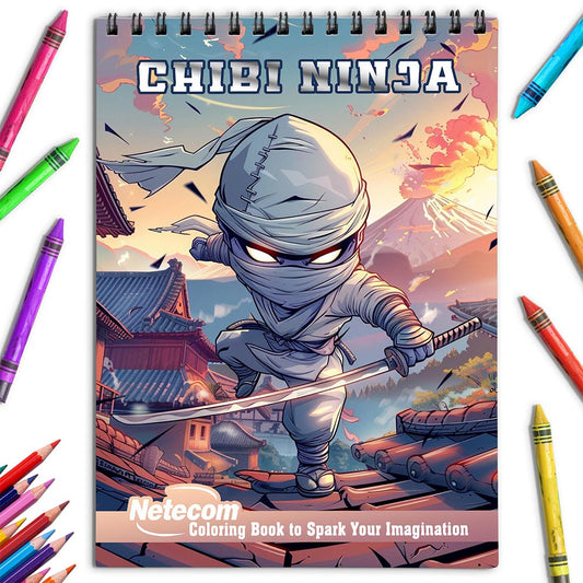 Netecom Chibi Ninja Coloring Book for Adults