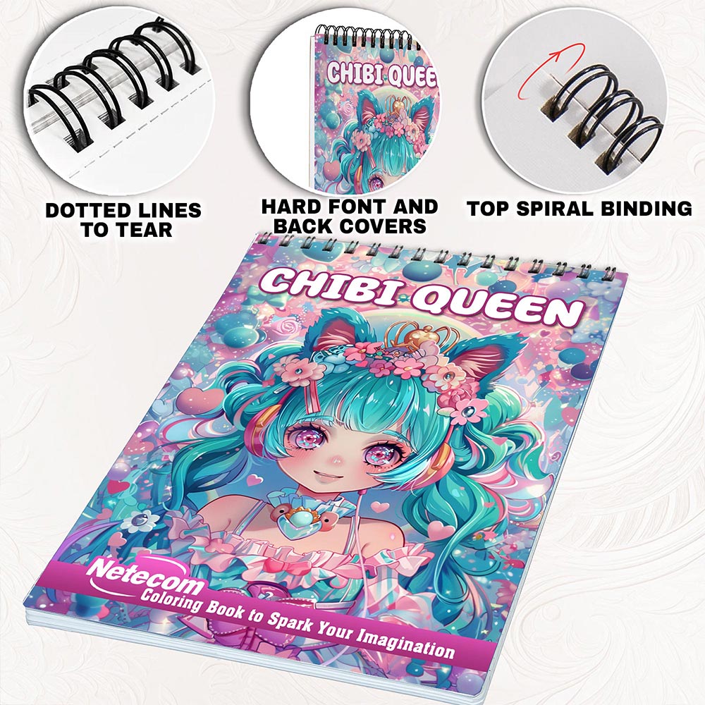 Netecom Chibi Queen Coloring Pages for Adults