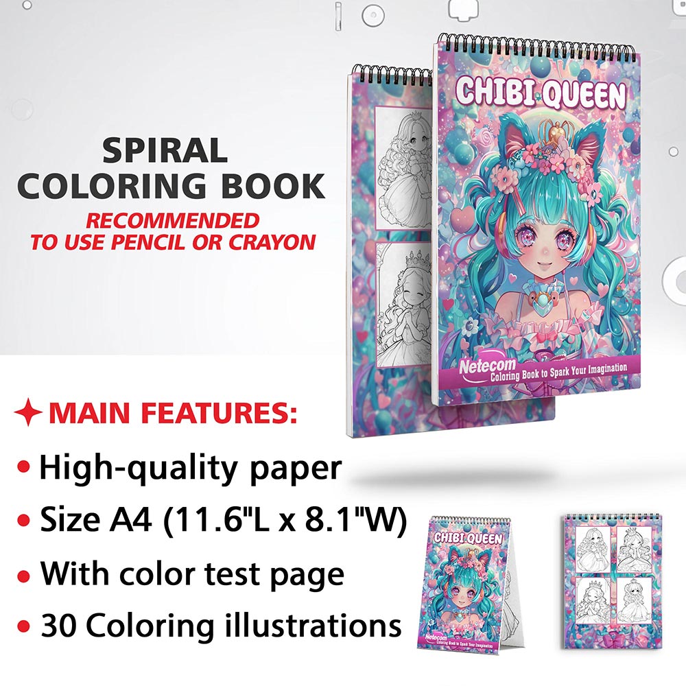Netecom Chibi Queen Coloring Sheets for Adults