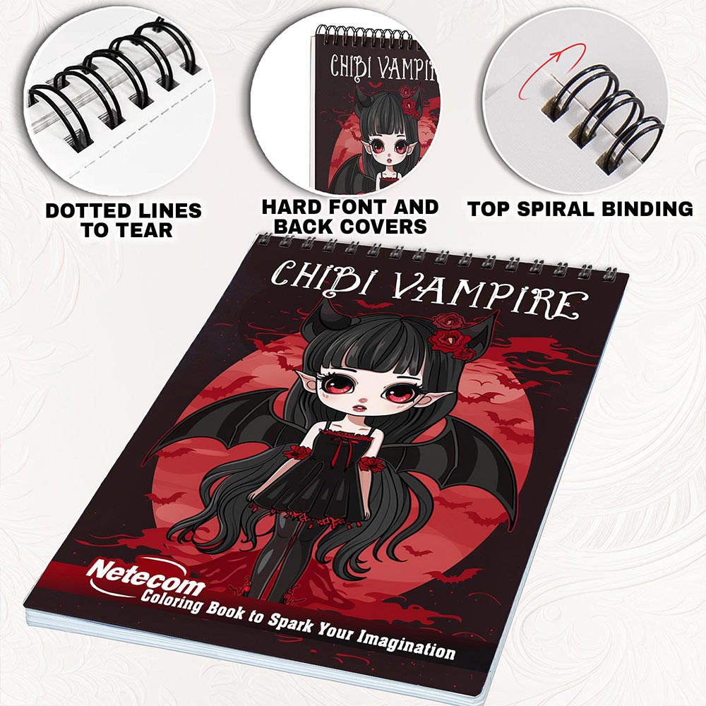 Netecom Chibi Vampire Coloring Pages for Adults