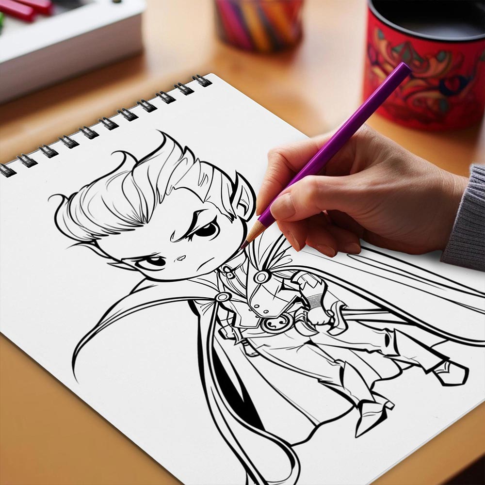 Netecom Chibi Vampire Coloring Book Spiral Bound for Adults