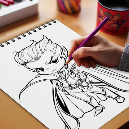 Netecom Chibi Vampire Coloring Book Spiral Bound for Adults