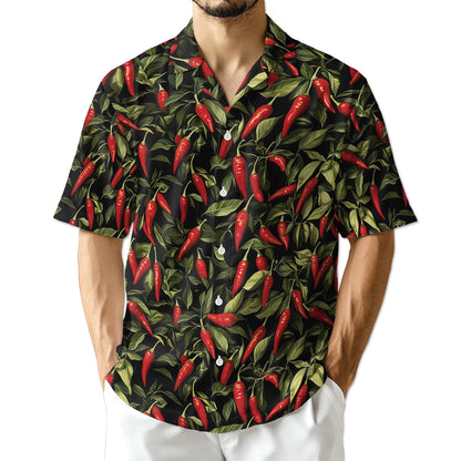 Netecom Chilli Pepper Pattern Hawaiian Shirt for Men