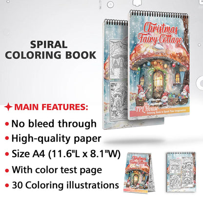 Netecom Christmas Fairy Cottage Coloring Sheets for Adult