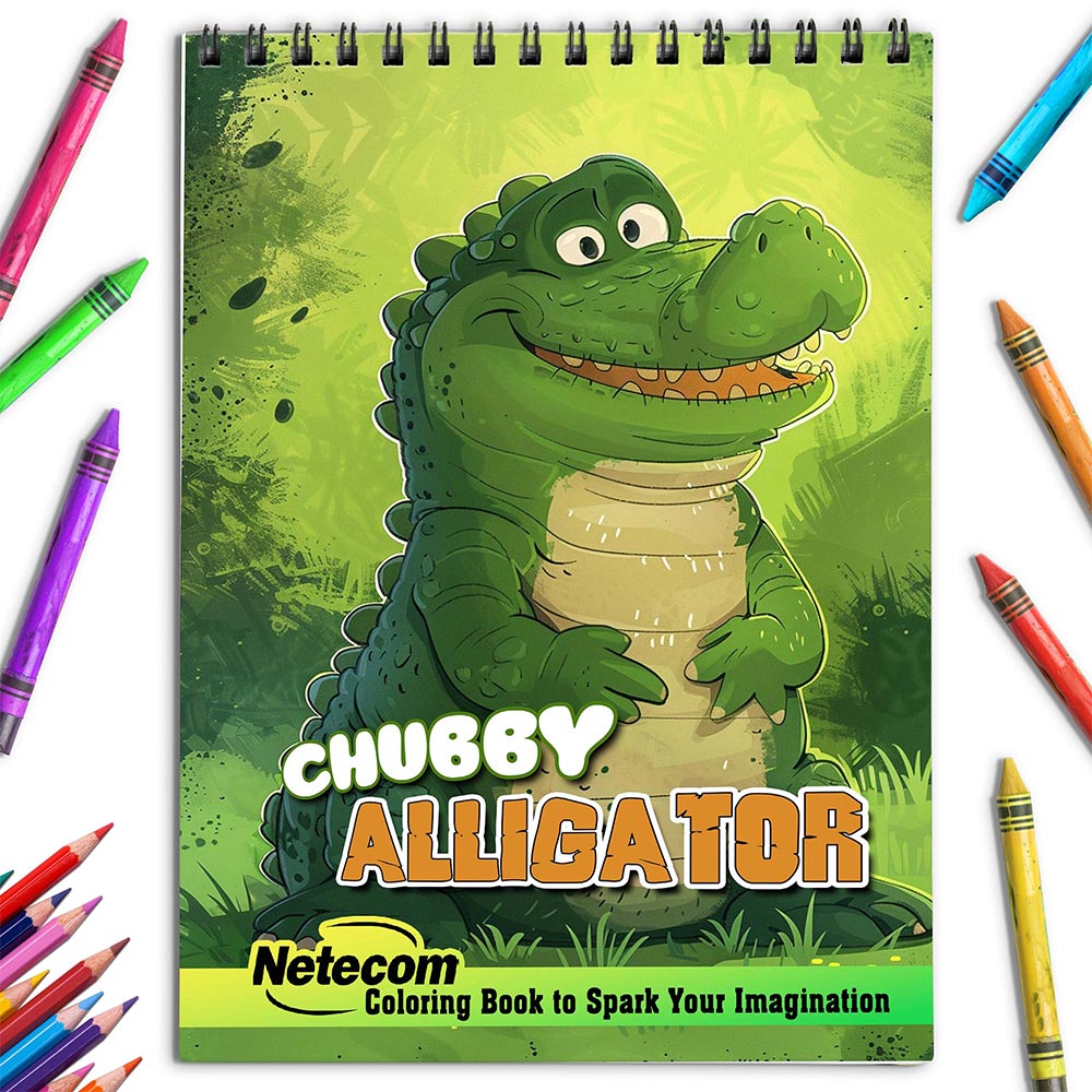 Netecom Chubby Alligator Coloring Book for Adults