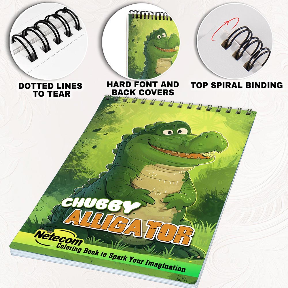 Netecom Chubby Alligator Coloring Pages for Adults