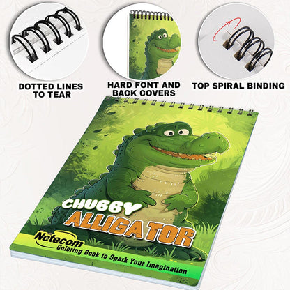Netecom Chubby Alligator Coloring Pages for Adults