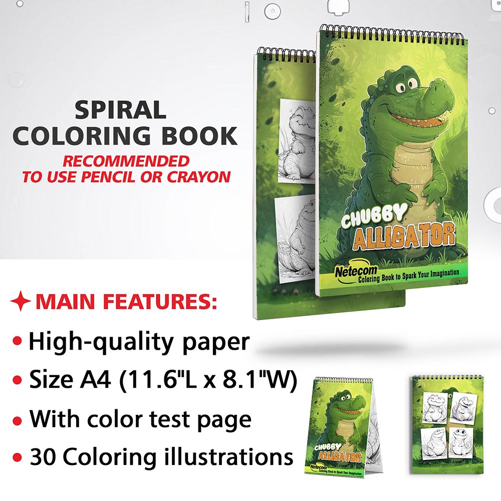 Netecom Chubby Alligator Coloring Sheets for Adults
