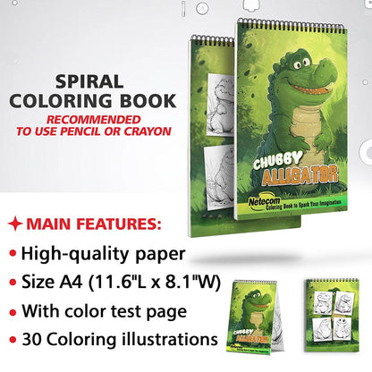 Netecom Chubby Alligator Coloring Sheets for Adults