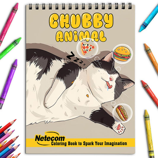 Netecom Chubby Animal Coloring Book for Adults