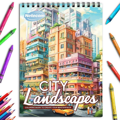 Netecom City Landscapes Coloring Book for Adults
