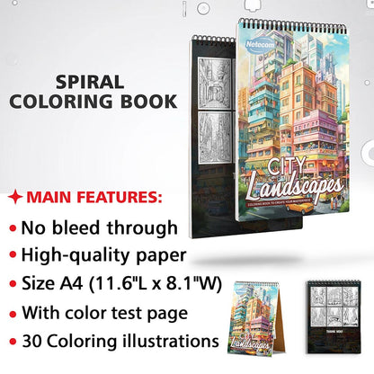 Netecom City Landscapes Coloring Sheets for Adults