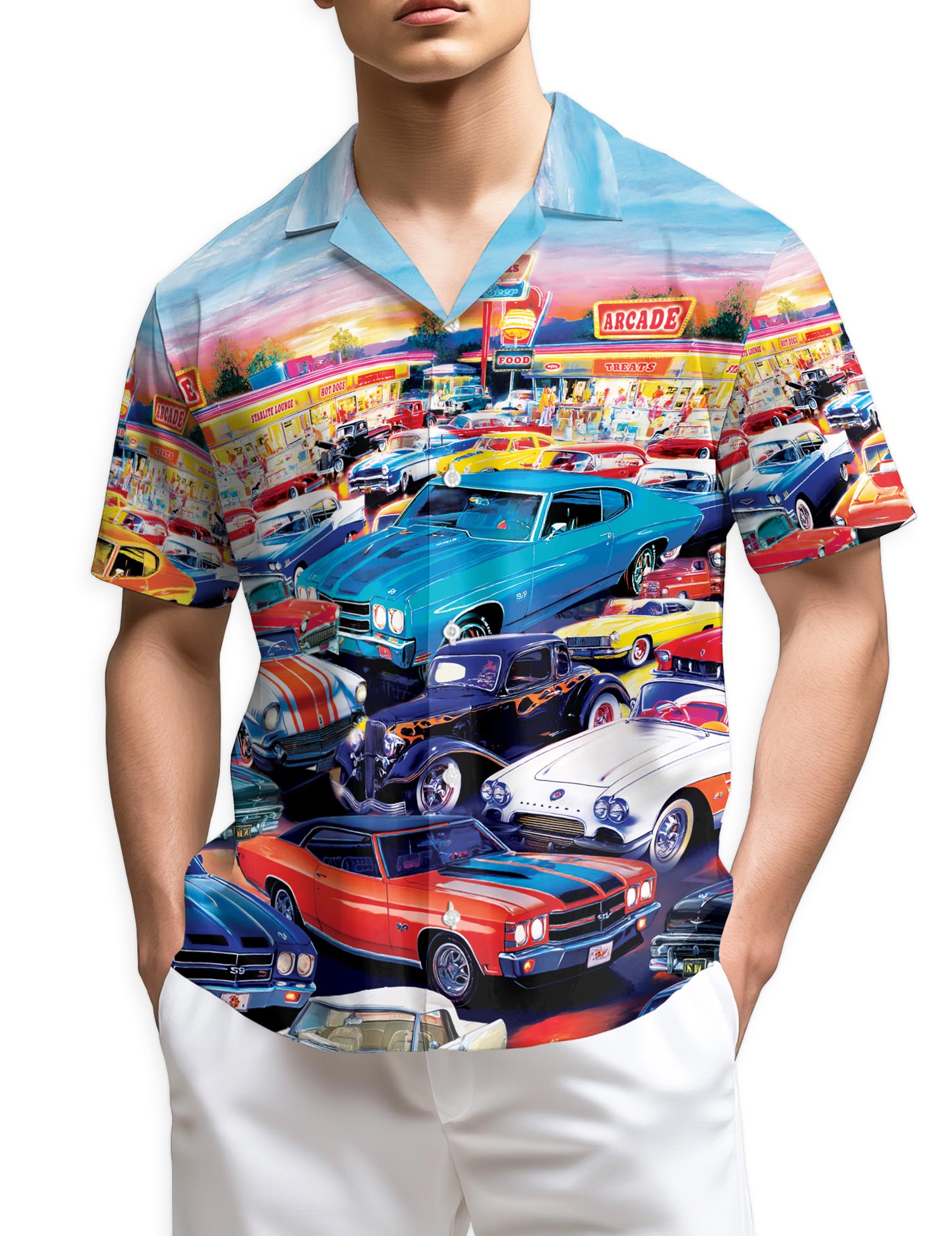 Netecom Classic Car Hawaiian Shirt for Men Women