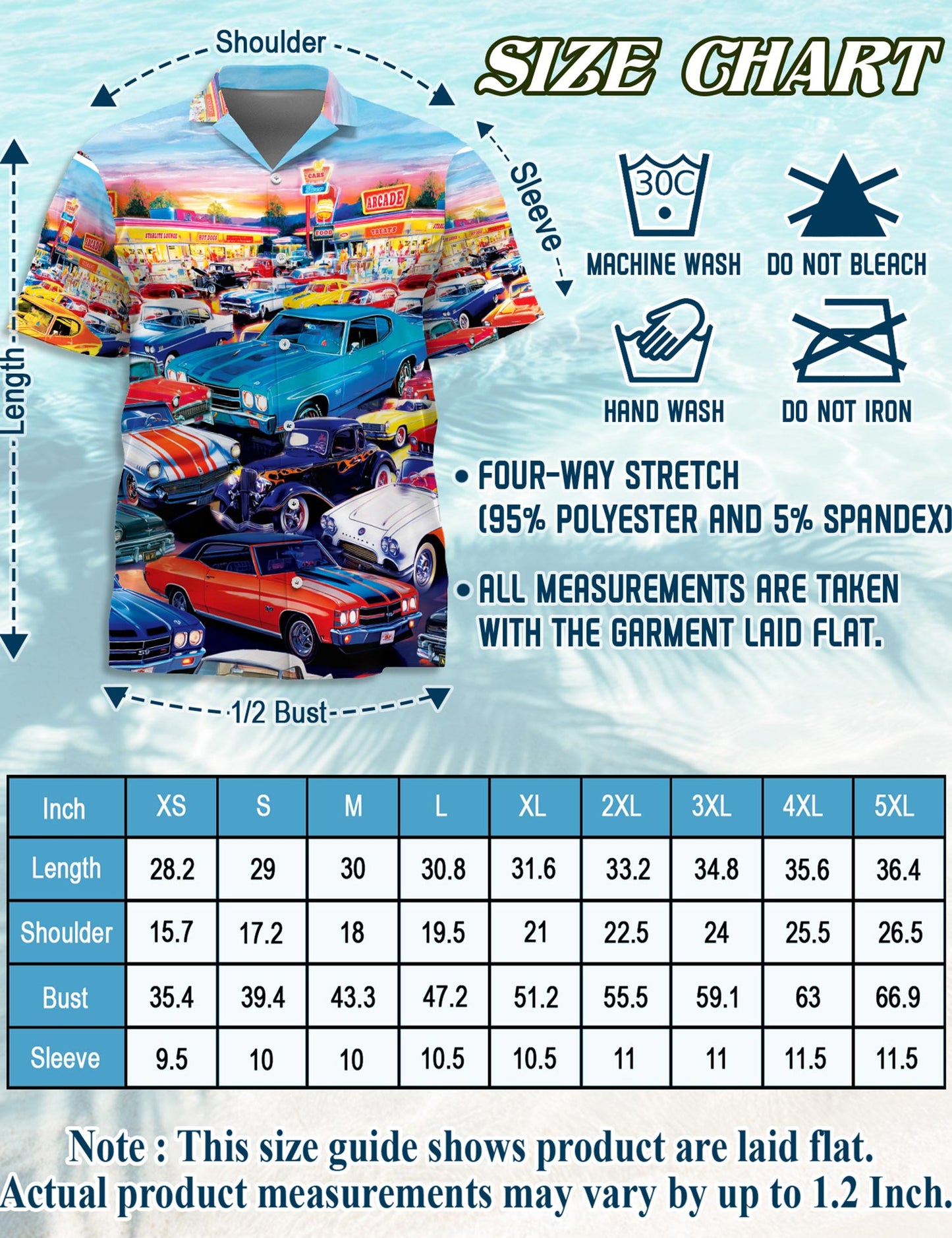 Netecom Classic Car Hawaiian Shirt for Men Women, Car Lover Gifts, Button Down Summer Aloha Beach Short Sleeve Shirts, S-5XL