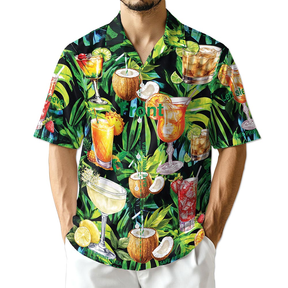 Netecom Cocktail And Fruit Hawaiian Shirt for Men
