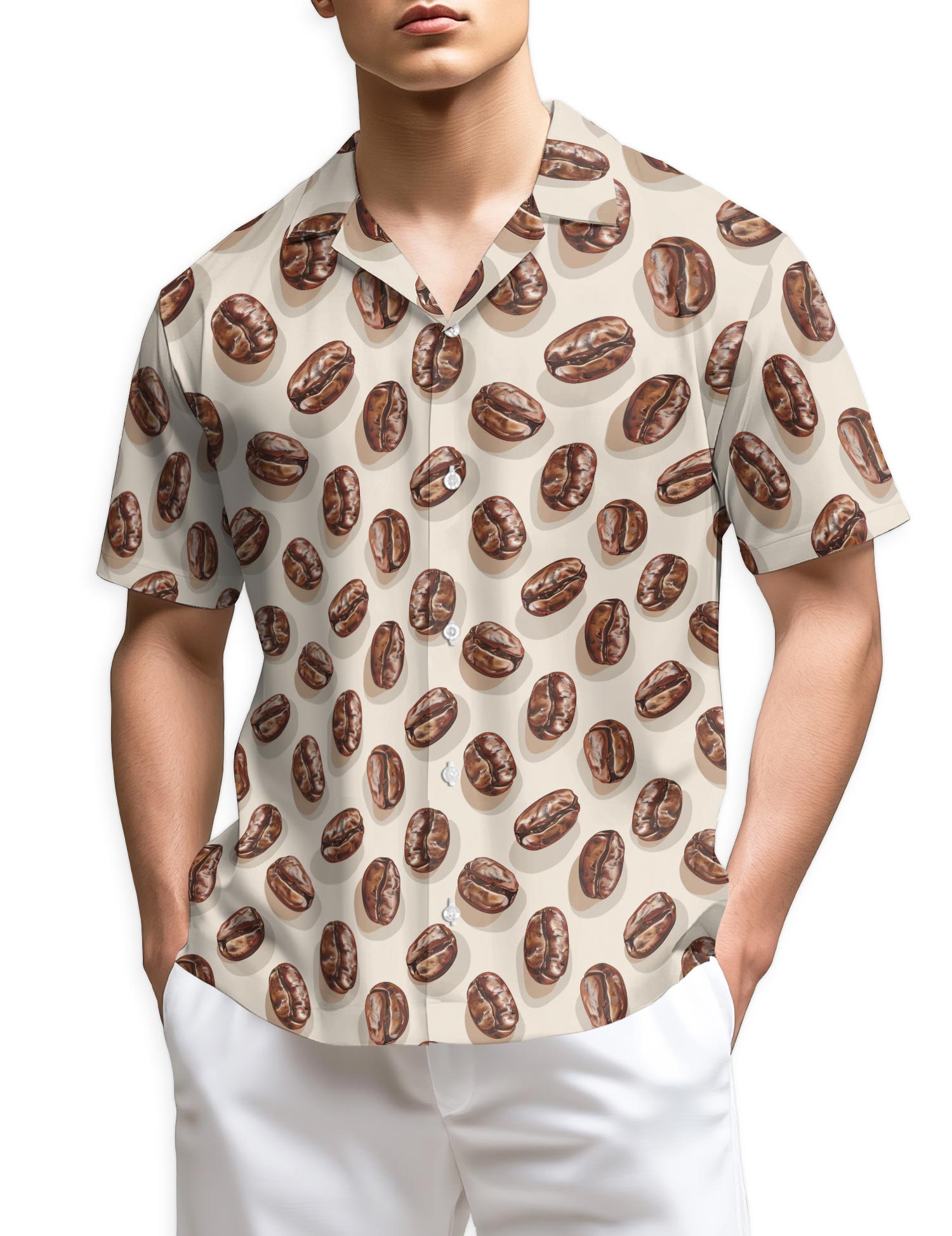 Netecom Coffee Beans Hawaiian Shirt for Men