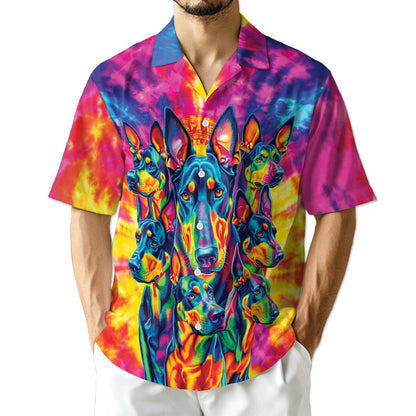 Netecom Colorful Doberman Pinscher Hawaiian Shirt for Men