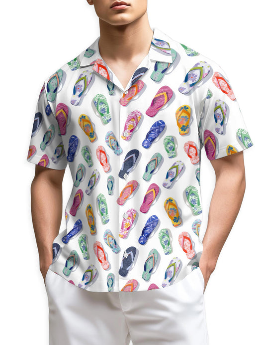Netecom Colorful Flip Flops Hawaiian Shirt for Men