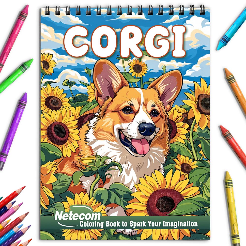 Netecom Corgi Coloring Book for Adults