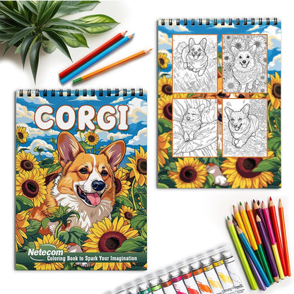Netecom Corgi Spiral Coloring Book for Adults