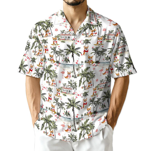 Netecom Corgi Hawaiian Shirt for Men