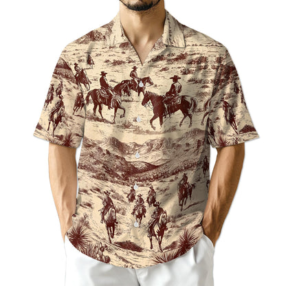 Netecom Cowboy Horse Riding Hawaiian Shirt for Men