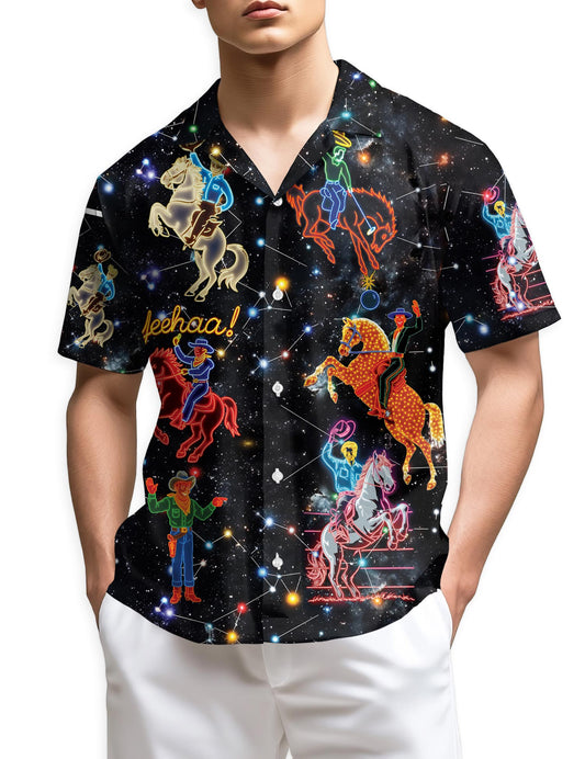 Netecom Cowboy Neon Love Life Hawaiian Shirt for Men