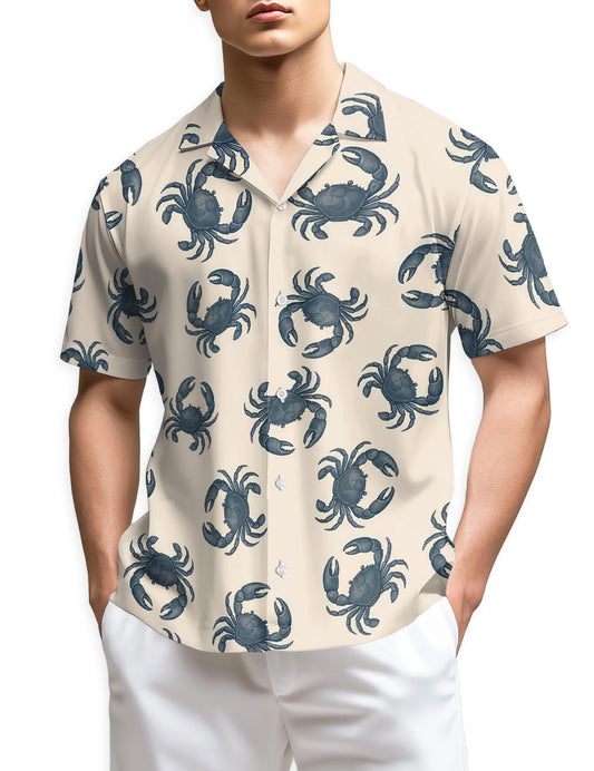 Netecom Crab Pattern Hawaiian Shirt for Men