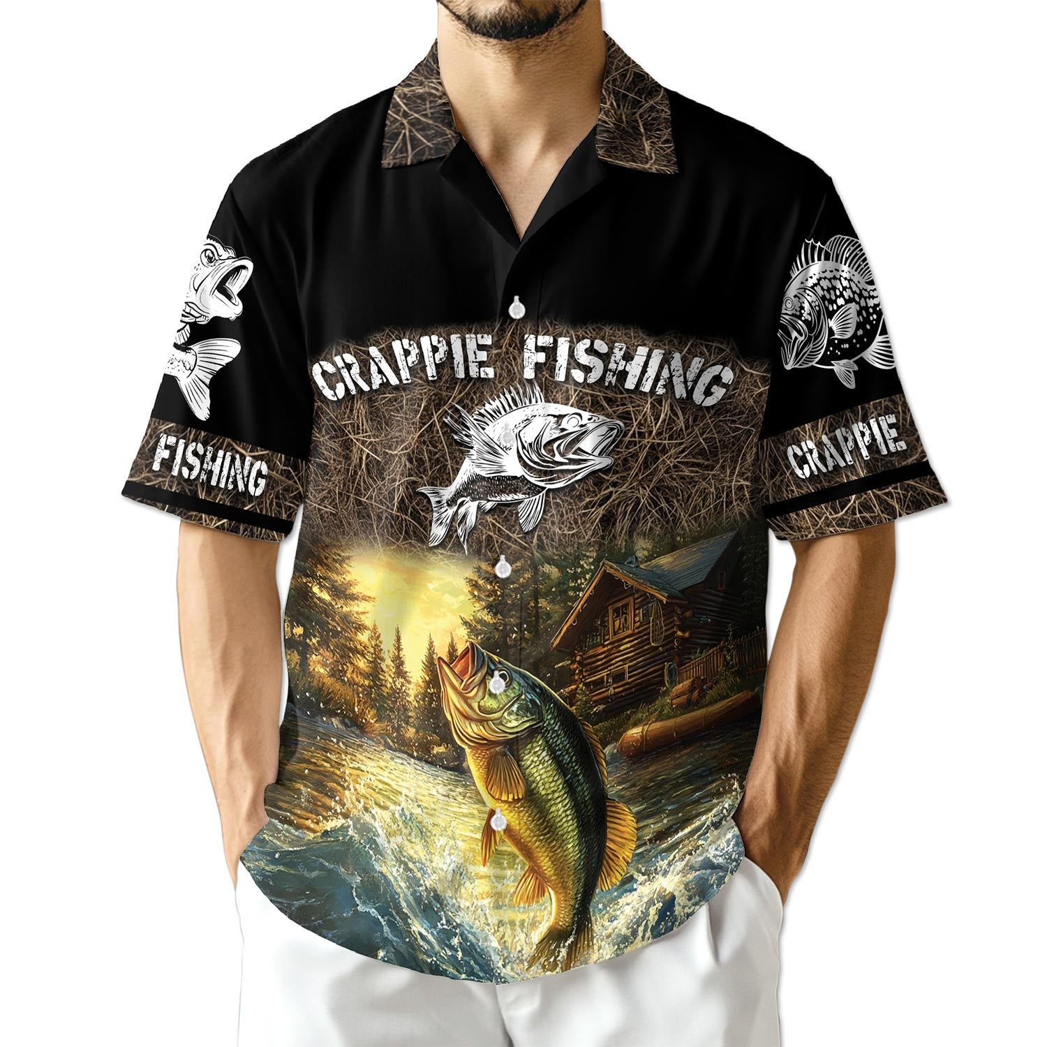 Netecom Crappie Fishing Hawaiian Shirt for Men