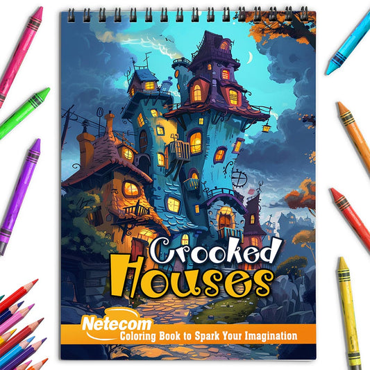 Netecom Crooked Houses Coloring Book for Adults