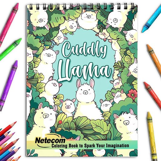 Netecom Cuddly Llama Coloring Book for Adults