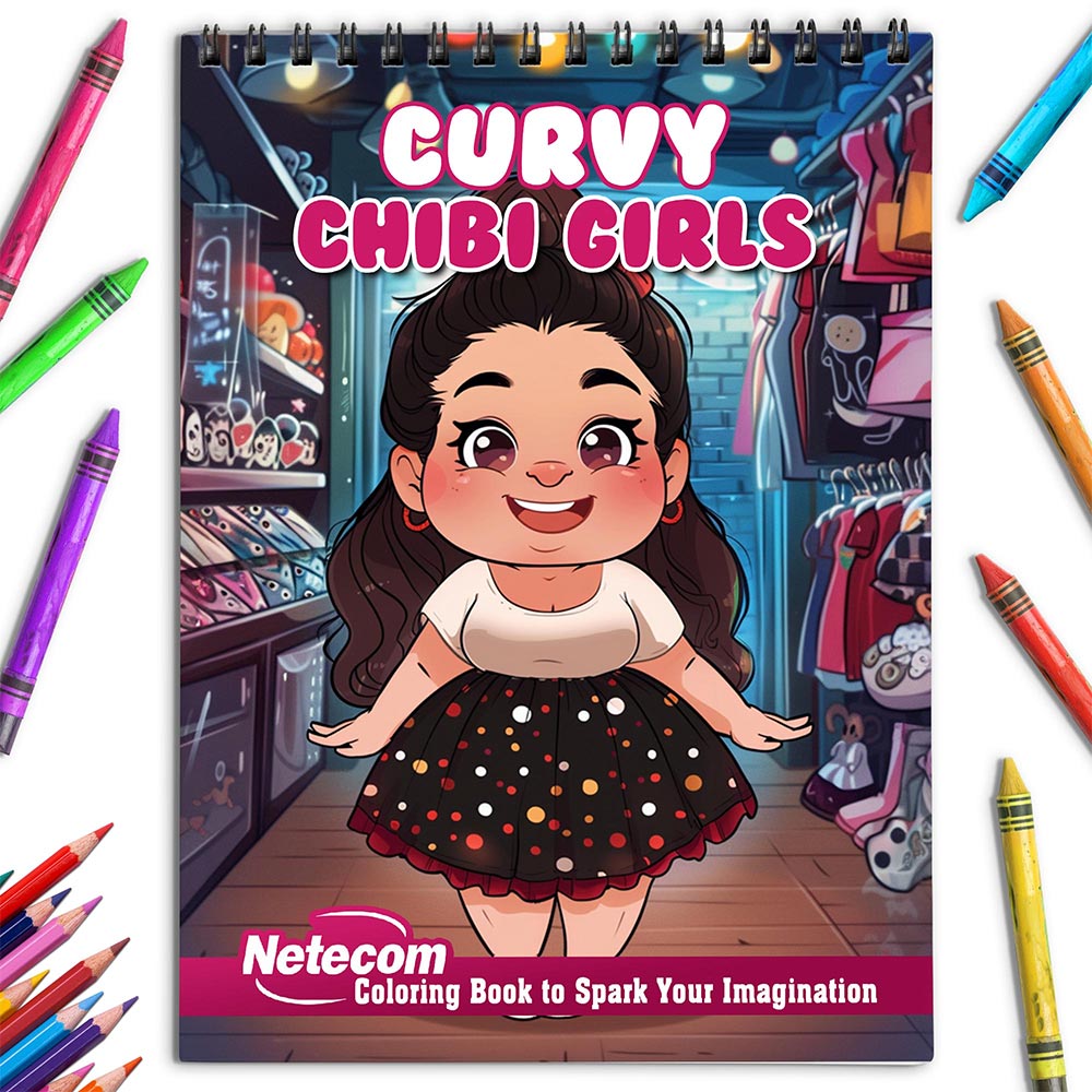 Netecom Curvy Chibi Girls Coloring Book for Adults