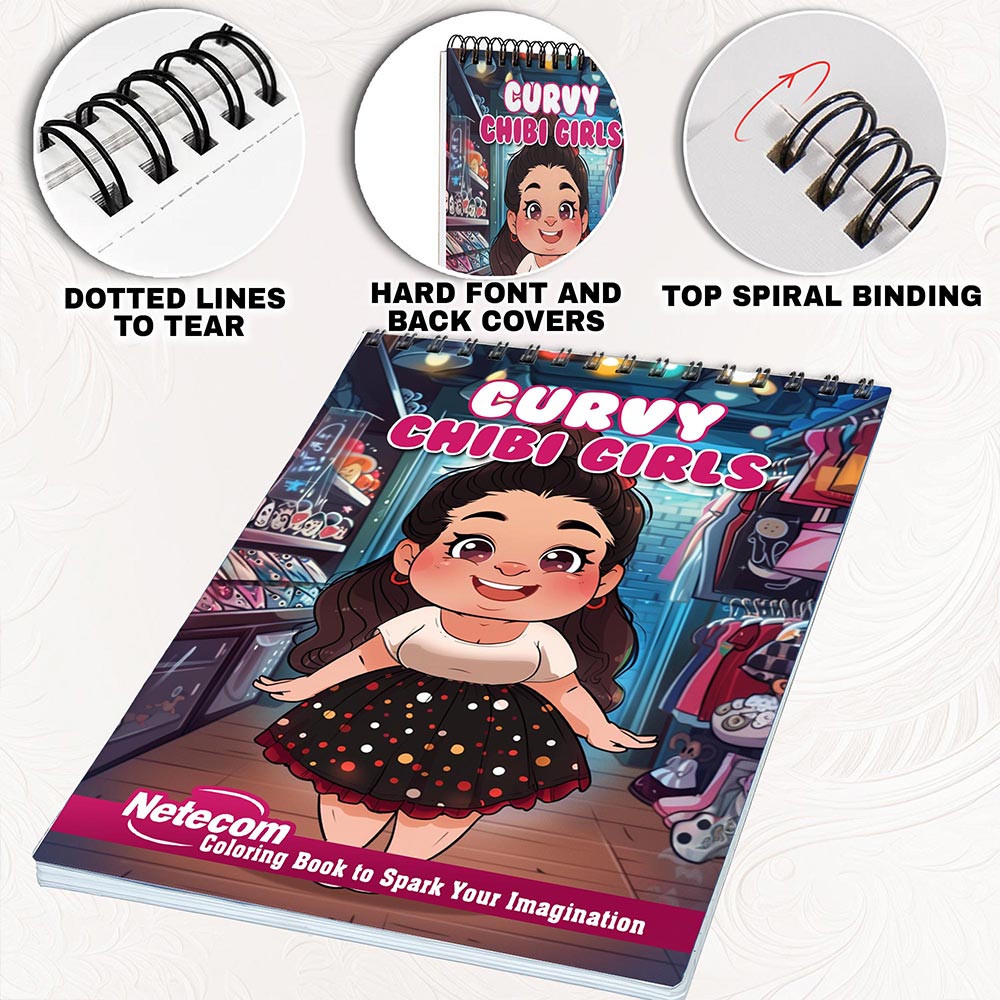 Netecom Curvy Chibi Girls Coloring Pages for Adults
