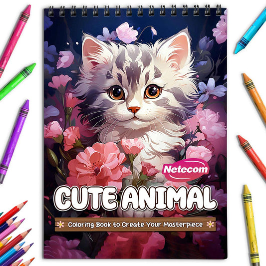 Netecom Cute Animals Coloring Book for Adults