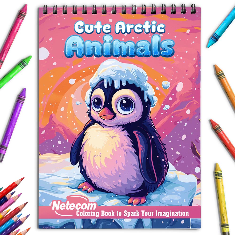 Netecom Cute Arctic Animals Coloring Book for Adults