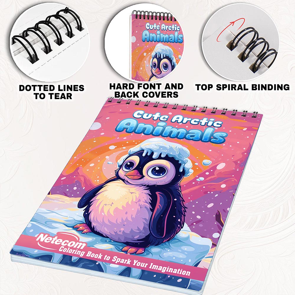 Netecom Cute Arctic Animals Coloring Pages for Adults