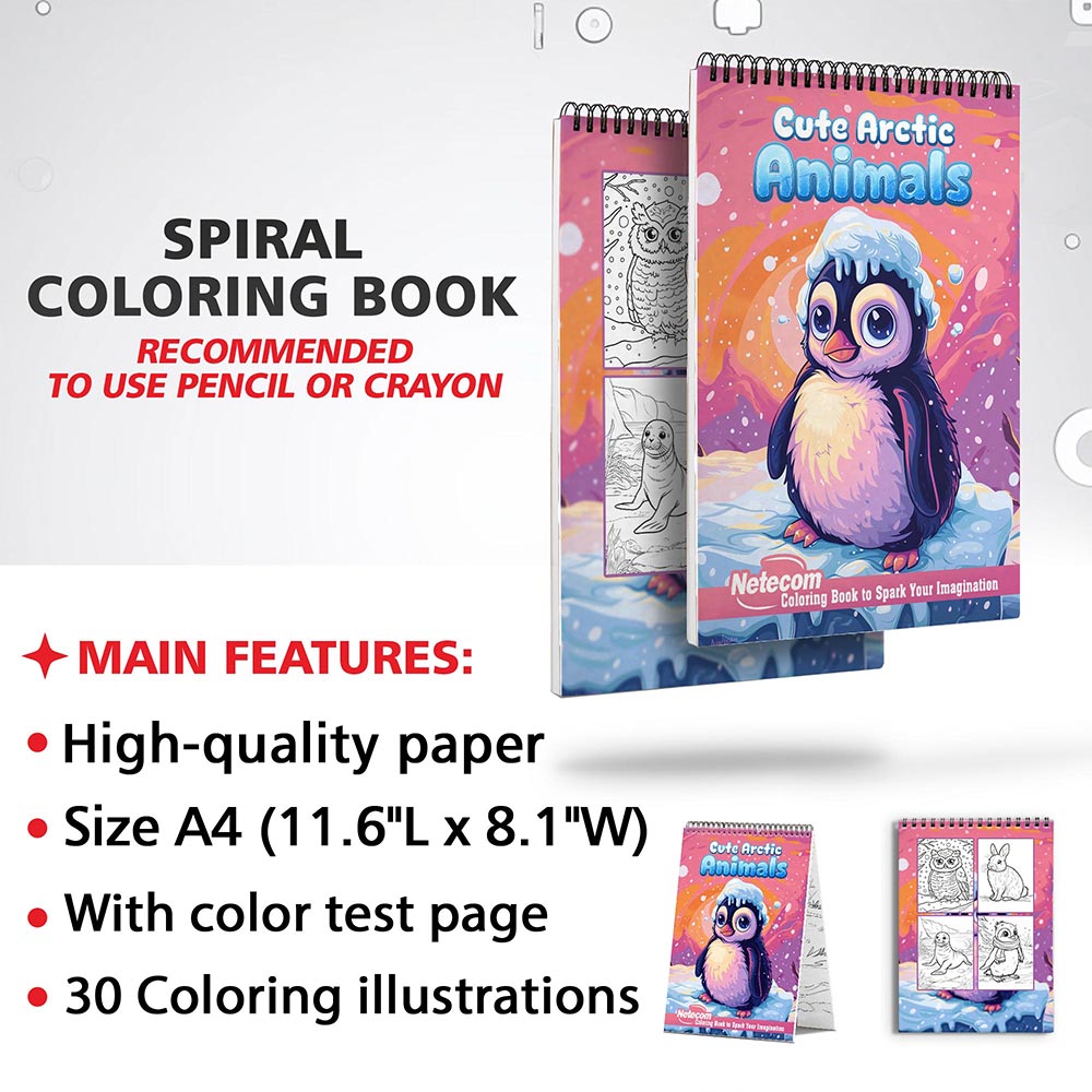 Netecom Cute Arctic Animals Coloring Sheets for Adults