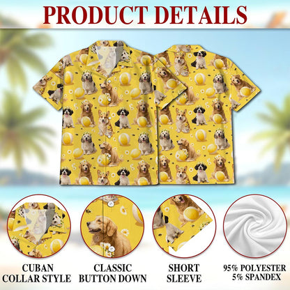 Netecom Cute Dog Hawaiian Shirt for Men Women, Dog Lover Gifts, Animal Button Down Summer Beach Short Sleeve Shirts, S-5XL