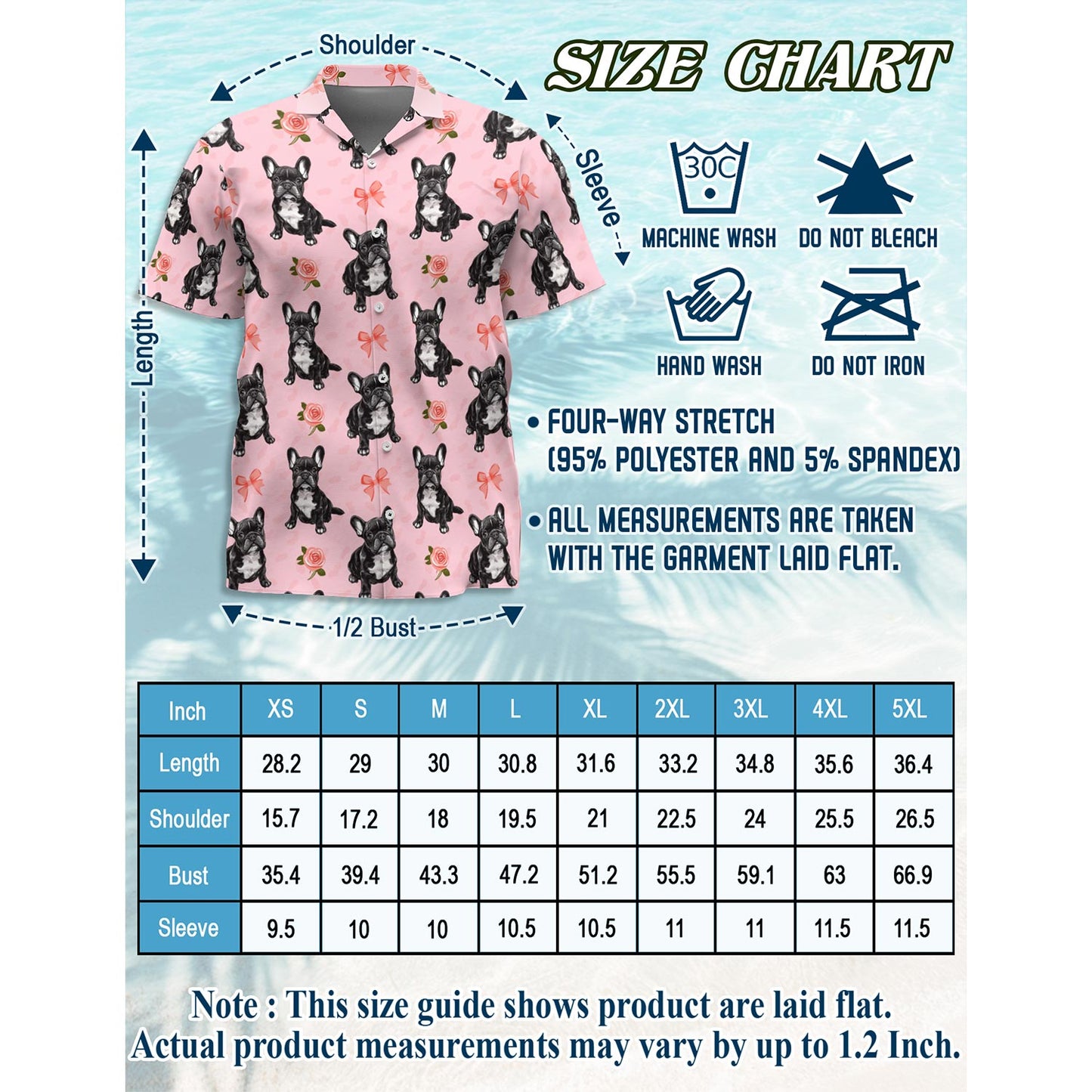 Netecom Cute French Bulldog Hawaiian Shirt for Men, Button Down Summer Beach Short Sleeve, French Bulldog Lover Gifts, S-5XL