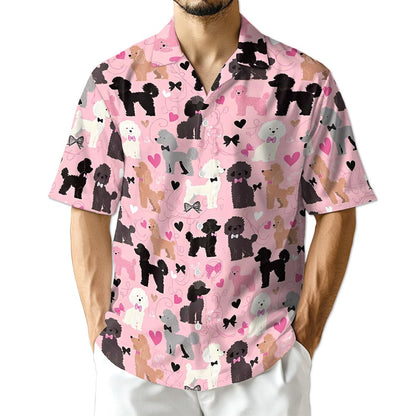 Netecom Cute Poodle Hawaiian Shirt for Men