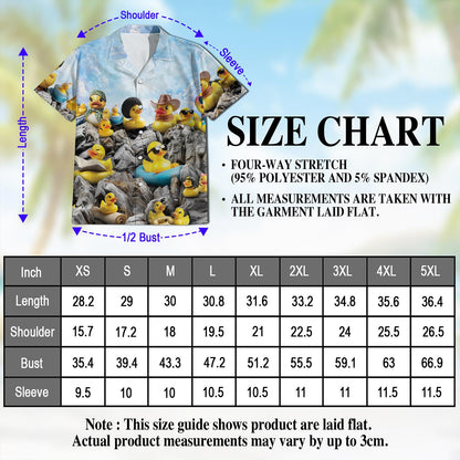 Netecom Cute Rubber Duck Hawaiian Shirt for Men, Duck Lover Gift, Rubber Duckie Button Down Summer Beach Short Sleeve, S-5XL