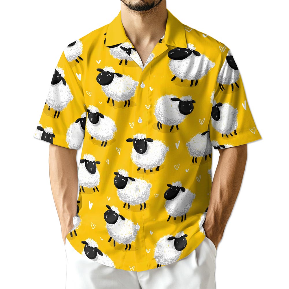 Netecom Cute Sheep Hawaiian Shirt for Men