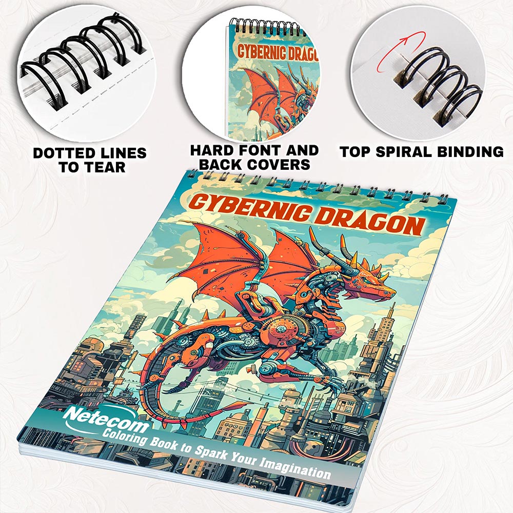 Netecom Cybernic Dragon Coloring Pages for Adults