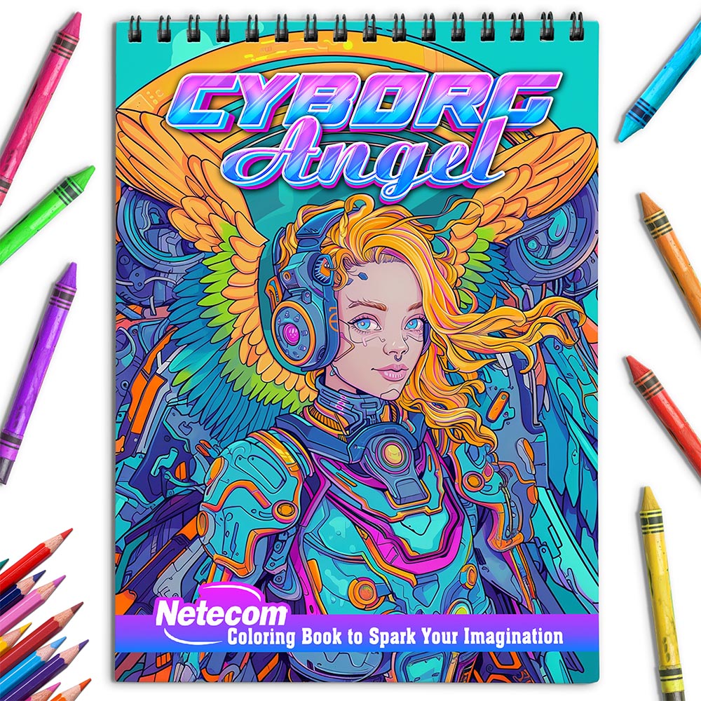 Netecom Cyborg Angel Coloring Book for Adults