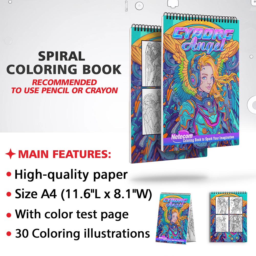 Netecom Cyborg Angel Coloring Sheets for Adults
