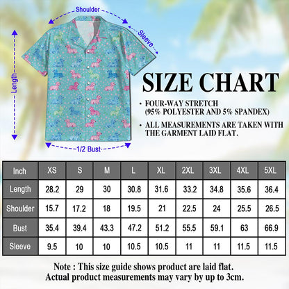 Netecom Dachshund Hawaiian Shirt for Men, Button Down Summer Beach Short Sleeve, Dachshund Lover Gifts, S-5XL