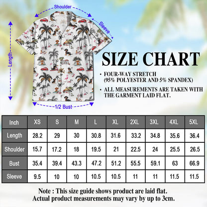 Netecom Dachshund Hawaiian Shirt for Men, Tropical Style, Button Down Summer Beach Short Sleeve, S-5XL