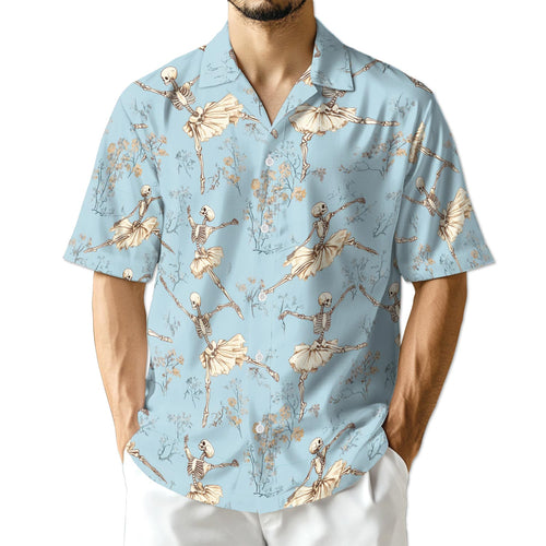 Netecom Dancing Skeleton Hawaiian Shirt for Men
